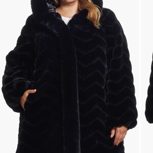 Gallery Faux Fur Hooded Coat